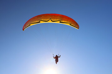 Paraglider in the sunset