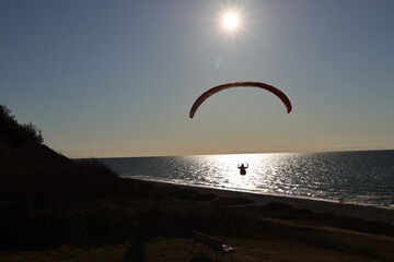 Paraglider in the sunset