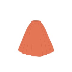 Orange skirt . Illustration isolated on white background