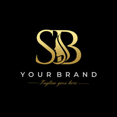 Initial Letter SB Beauty Face Logo Design Vector