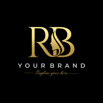 Initial Letter RB Beauty Face Logo Design Vector