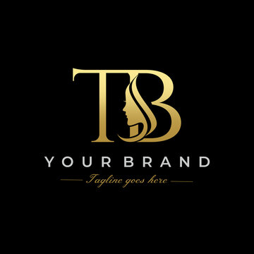 Initial Letter TB Beauty Face Logo Design Vector
