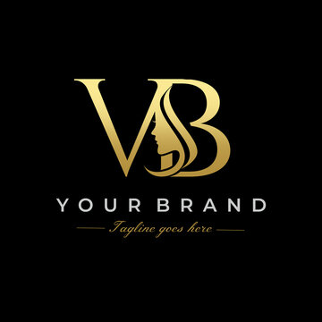 Initial Letter VB Beauty Face Logo Design Vector
