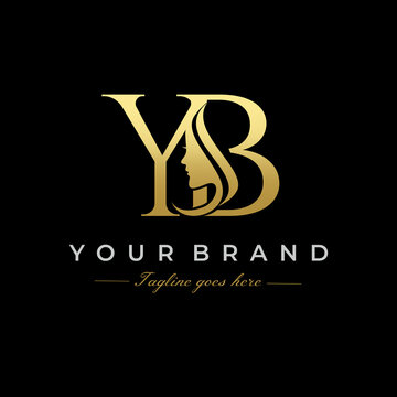 Initial Letter YB Beauty Face Logo Design Vector