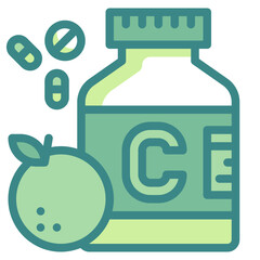 vitamin blue line icon