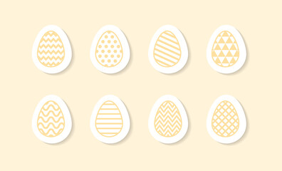 Decorative Easter eggs. Icon set. Vector