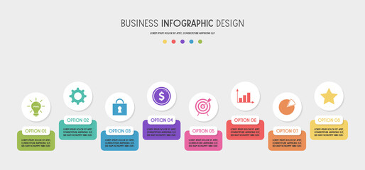 Business infographic with colourful icons. Vector