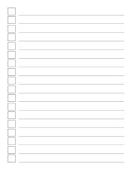 Graph paper. Printable To do list with check boxes, checklist, grid paper with color horizontal lines. Geometric pattern for school, textures, notebook, diary. Realistic lined paper blank size Letter