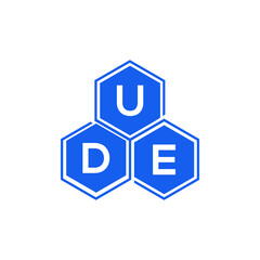UDE letter logo design on White background. UDE creative initials letter logo concept. UDE letter design.  