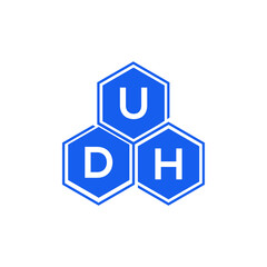 UDH letter logo design on White background. UDH creative initials letter logo concept. UDH letter design. 