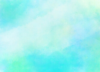 Fototapeta na wymiar 背景に使える水彩風の手描き素材_青緑