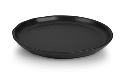 black plate on white background