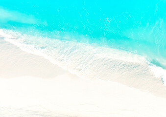 Above view  of the beach wave on tropical sea in summer background