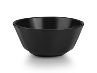 Black bowl on white background .
