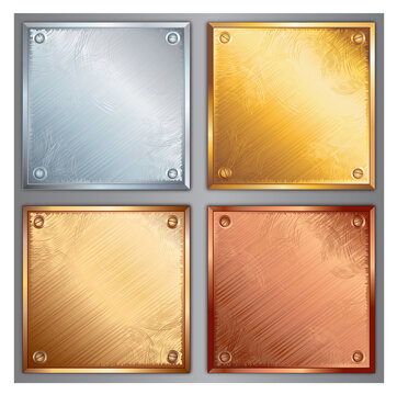 Metal vector texture plate collection 4 colors