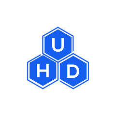 UHD letter logo design on black background. UHD  creative initials letter logo concept. UHD letter design.