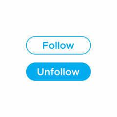 Follow and Unfollow Button Icon of Social Media