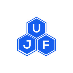 UJF letter logo design on black background. UJF creative initials letter logo concept. UJF letter design. 
