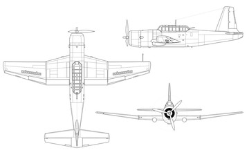 Vistas de avi&oacute;n de combate antiguo
