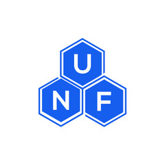 UNF letter logo design on White background. UNF creative initials letter logo concept. UNF letter design. 