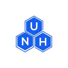 UNH letter logo design on White background. UNH creative initials letter logo concept. UNH letter design. 