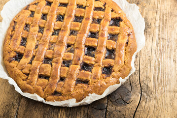Tasty tart with homemade fig jam - obrazy, fototapety, plakaty