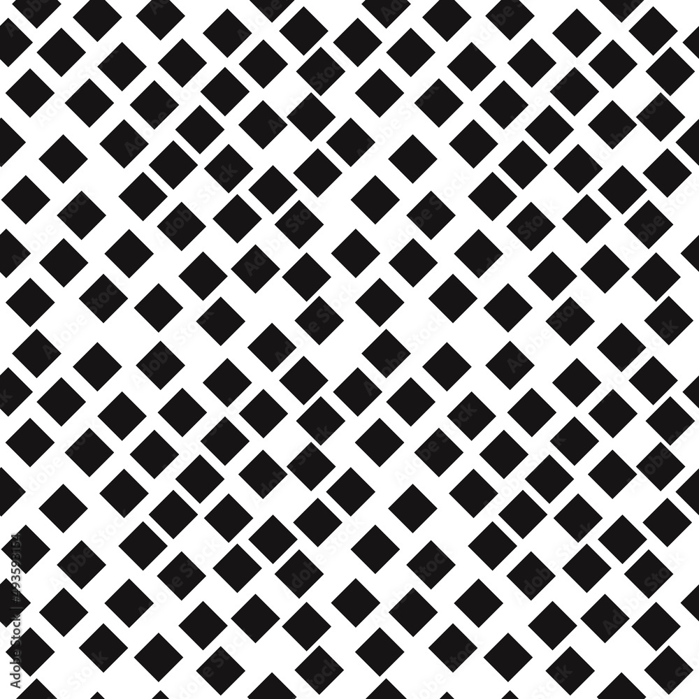 Poster Black cubes are arranged on a white canvas, creating a seamless pattern.