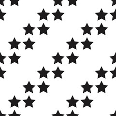 Diagonal black stars. Vector seamless stars.