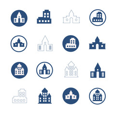 Set of real estate and homes thin line icons. Contains icons as area, hand holding key, smart home. illustration vector.