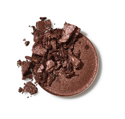 Brown shimmer eyeshadow refill isolated on white background