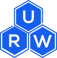 URW letter logo design on black background. URW  creative initials letter logo concept. URW letter design.