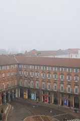 Foggy views of the beautiful city of Turin, Italy