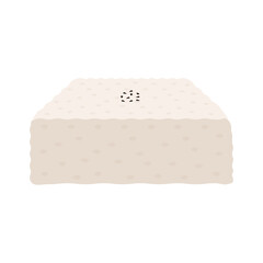 White Tofu vector. Tofu cartoon style isolated on white background. Vegetarian nutrition, healthy food.