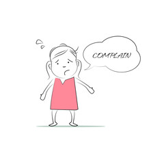 complain. Speech bubble character.
Doodle style character. An illustration of simple human movements and emotions.