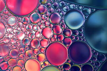 Water bubbles abstract colorful  background, water drops macro as natural backgound.