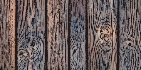 Wall made of old boards. Vector design, rustic.