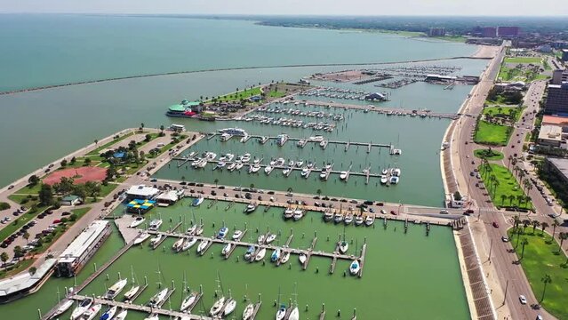 Corpus Christi, Texas, Corpus Christi Marina, Corpus Christi Bay, Aerial Flying