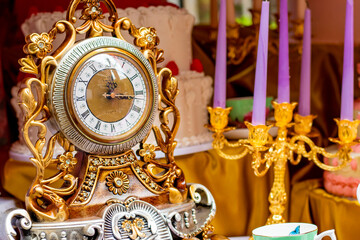 antique clock on the wall of the house 
