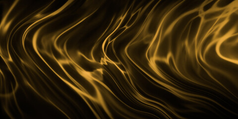 Abstract luxury background by gold and black fluid wave flowing texture.