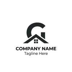 Initial Letter G with Architecture Graphic Logo Design