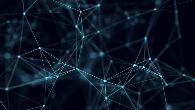 Network connection structure. Big data visualization. Digital background. 3d rendering. © Liudmyla