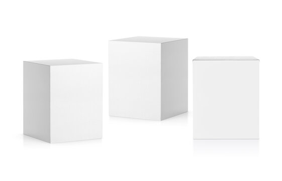 blank packaging white cardboard box isolated on white background ready for packaging design
