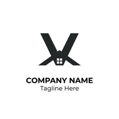 Initial Letter v with Architecture Graphic Logo Design