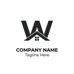 Initial Letter w with Architecture Graphic Logo Design
