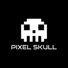 pixel skull logo design