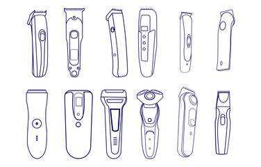 Haircutting machine isolated Line vector image. Hair clipper linear icon. Electric hair trimmer. Haircutting machine. Professional man hairstyling. Thin line illustration. Contour symbol. Vector iso