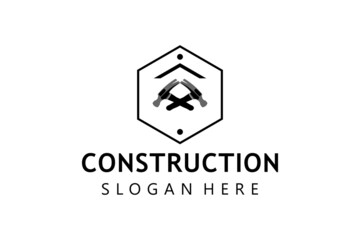 construction vintage logo home