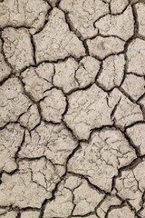 Lake drying out by lack of water. Big cracks in the ground.
Environmental changes due to climate change and global warming. 