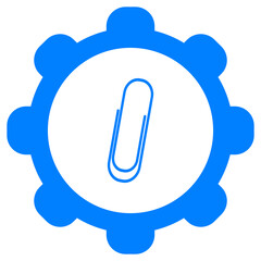 Papierklammer und Zahnrad