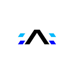 letter a pixel modern abstract tech logo design